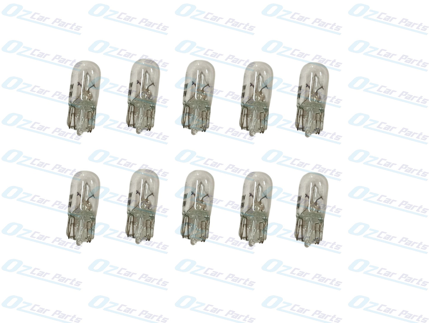 Clear Parking Globes T10 12V Halogen Wedge Type Set of 10 for all Cars