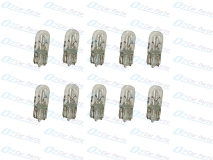 Clear Parking Globes T10 12V Halogen Wedge Type Set of 10 for all Cars