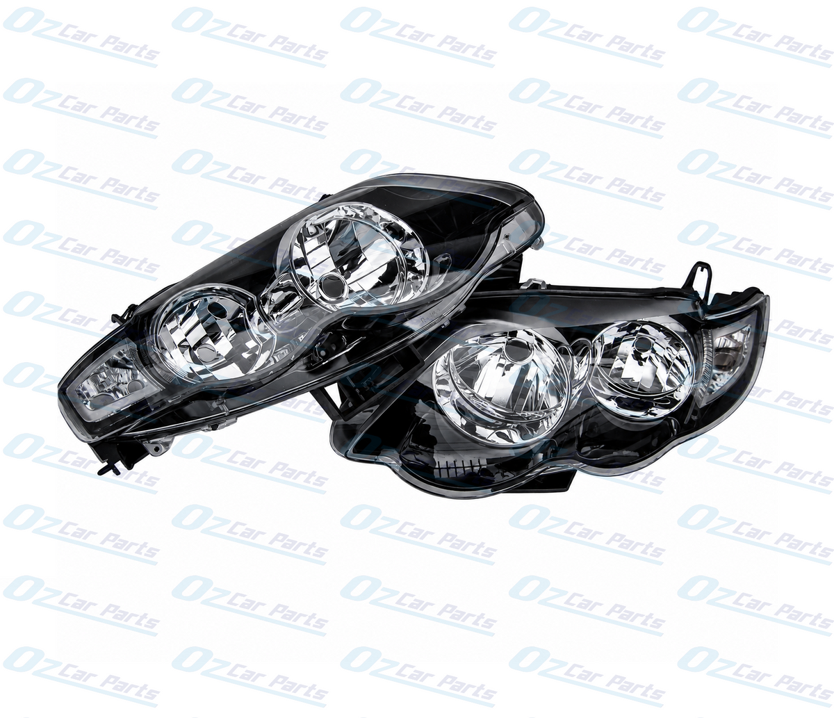 Headlight Pair Black for Ford Falcon FG XR6 XR8 Turbo