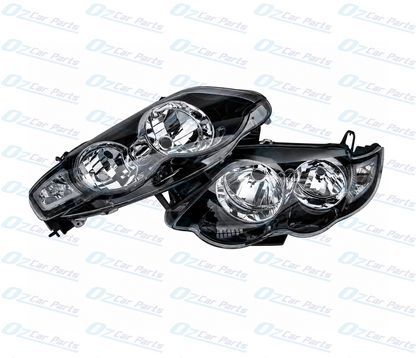 Headlight Pair Black for Ford Falcon FG XR6 XR8 Turbo