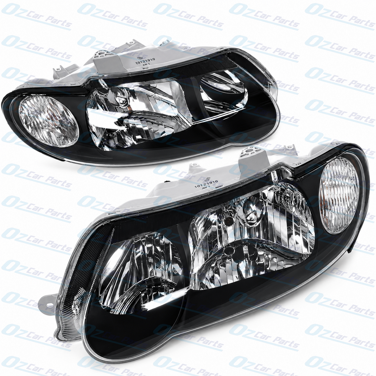 Headlight Pair Tear Drop Black for Holden Commodore VX VU SS