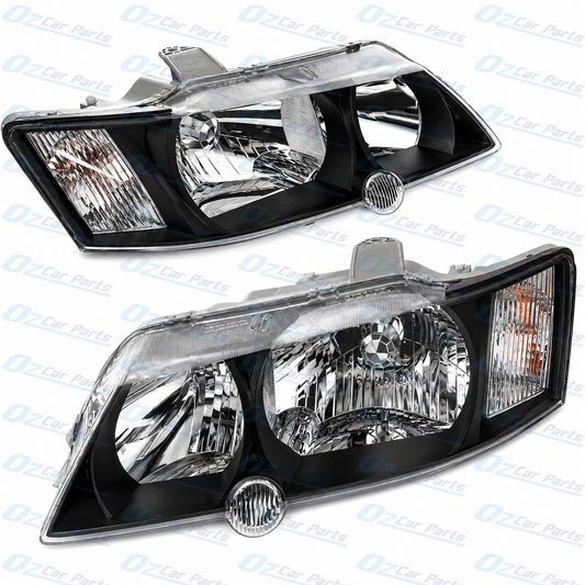 Headlight Pair Black for Holden Commodore VY SS