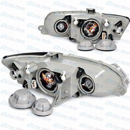 Headlight Pair Black for Holden Commodore VY SS