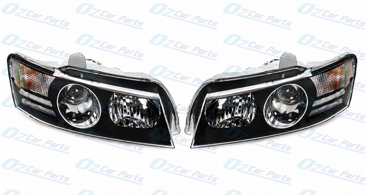 Headlight Pair Black Projector for Holden Commodore Adventra VZ SS