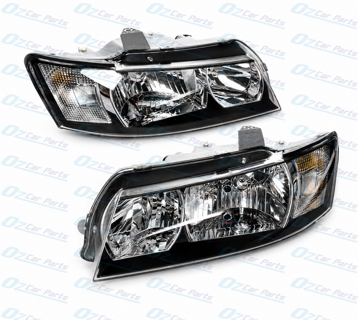 Headlight Pair Black Non Projector for Holden Commodore VZ SV6