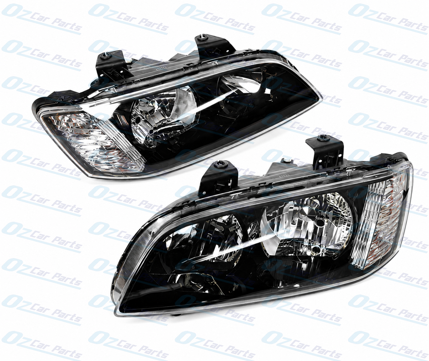 Headlight Pair Black Non Projector for Holden Commodore VE SS Series 1 Omega Berlina