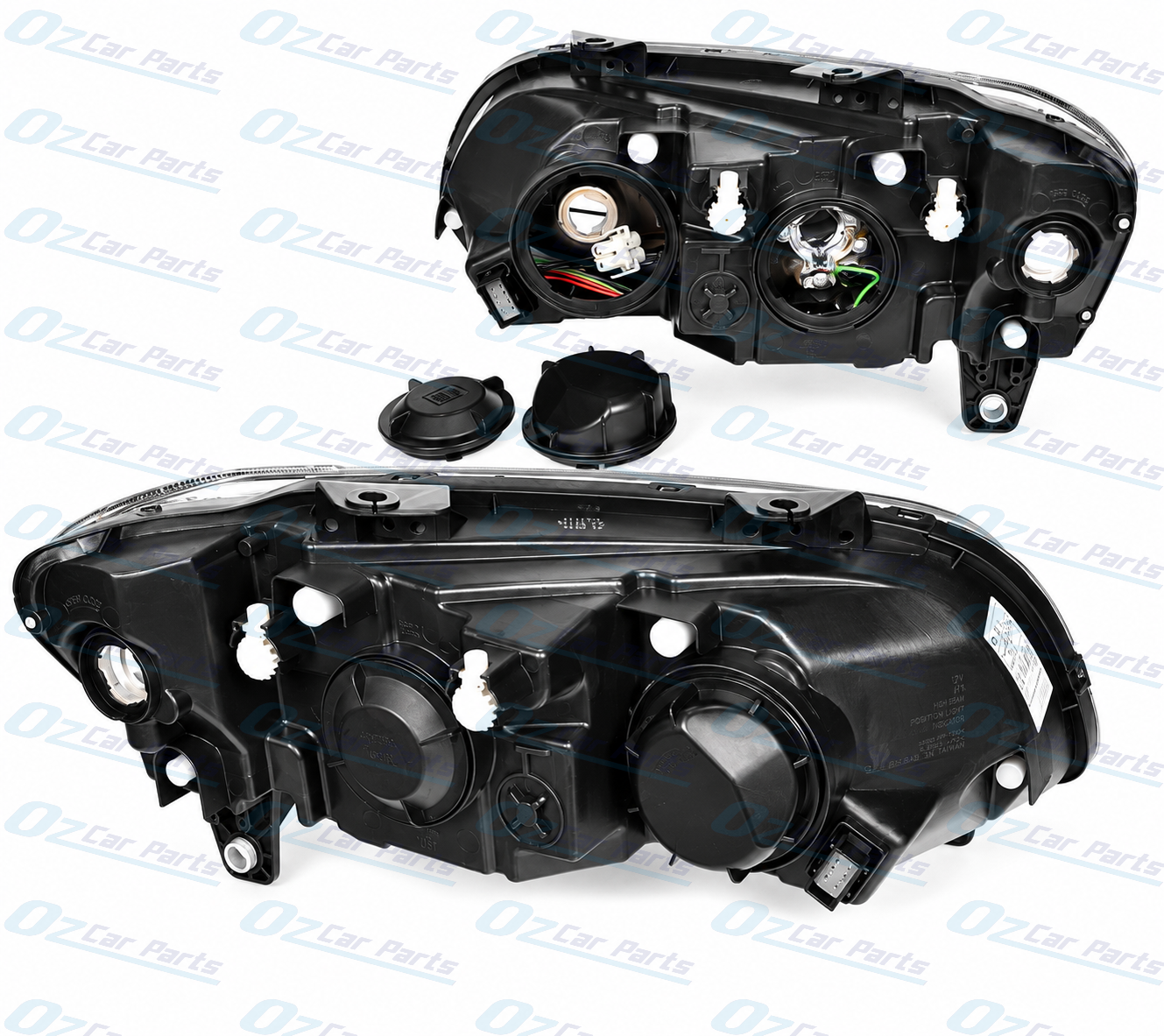 Headlight Pair Black Non Projector for Holden Commodore VE SS Series 1 Omega Berlina