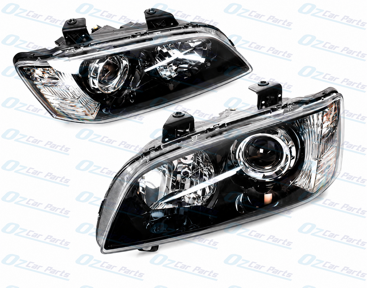 Headlight Pair Black Projector for Holden Commodore VE SSV Series 1 Calais HSV