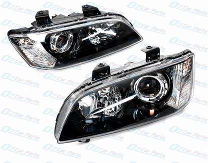 Headlight Pair Black Projector for Holden Commodore VE SSV Series 1 Calais HSV