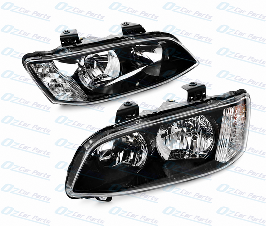 Headlight Pair Black Non Projector for Holden Commodore VE SS SV6 Series 2
