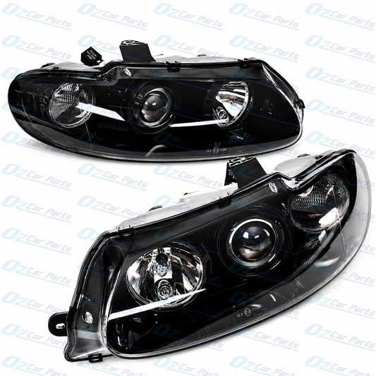 Headlight Pair Black Atezza for Holden Commodore VT Monaro