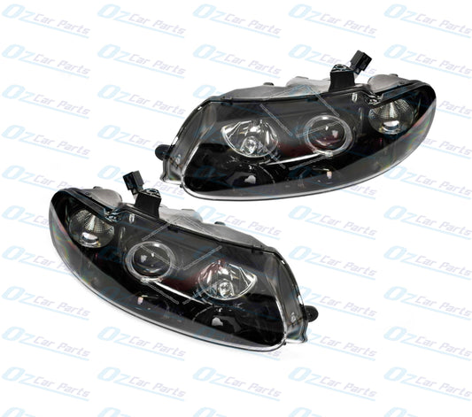 Headlight Pair Black Atezza Angel Halo Eyes for Holden Commodore VT Monaro