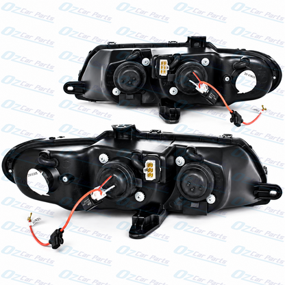 Headlight Pair Black Altezza Angle Eye for Holden Commodore VX VU