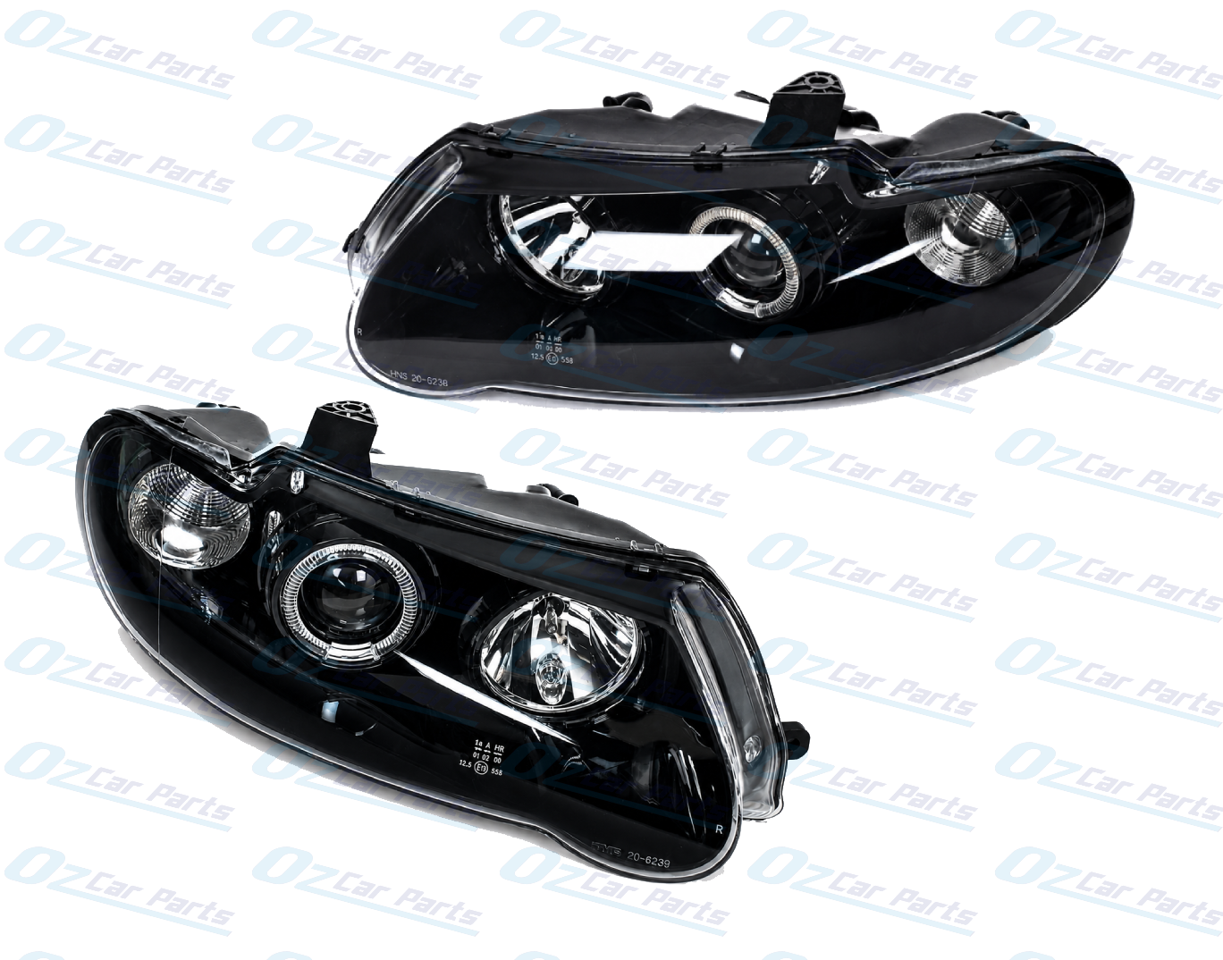 Headlight Pair Black Altezza Angle Eye for Holden Commodore VX VU