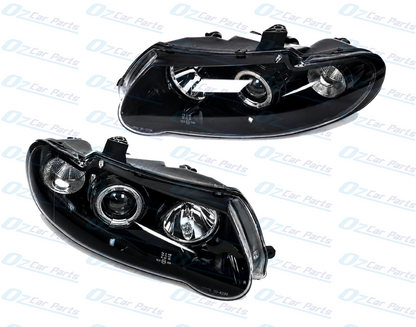 Headlight Pair Black Altezza Angle Eye for Holden Commodore VX VU