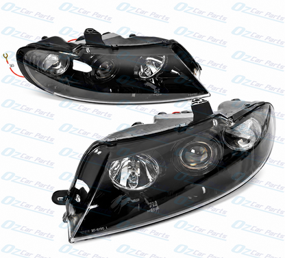 Headlight Pair Black Altezza for Holden Commodore VX VU
