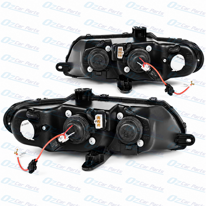 Headlight Pair Black Altezza for Holden Commodore VX VU