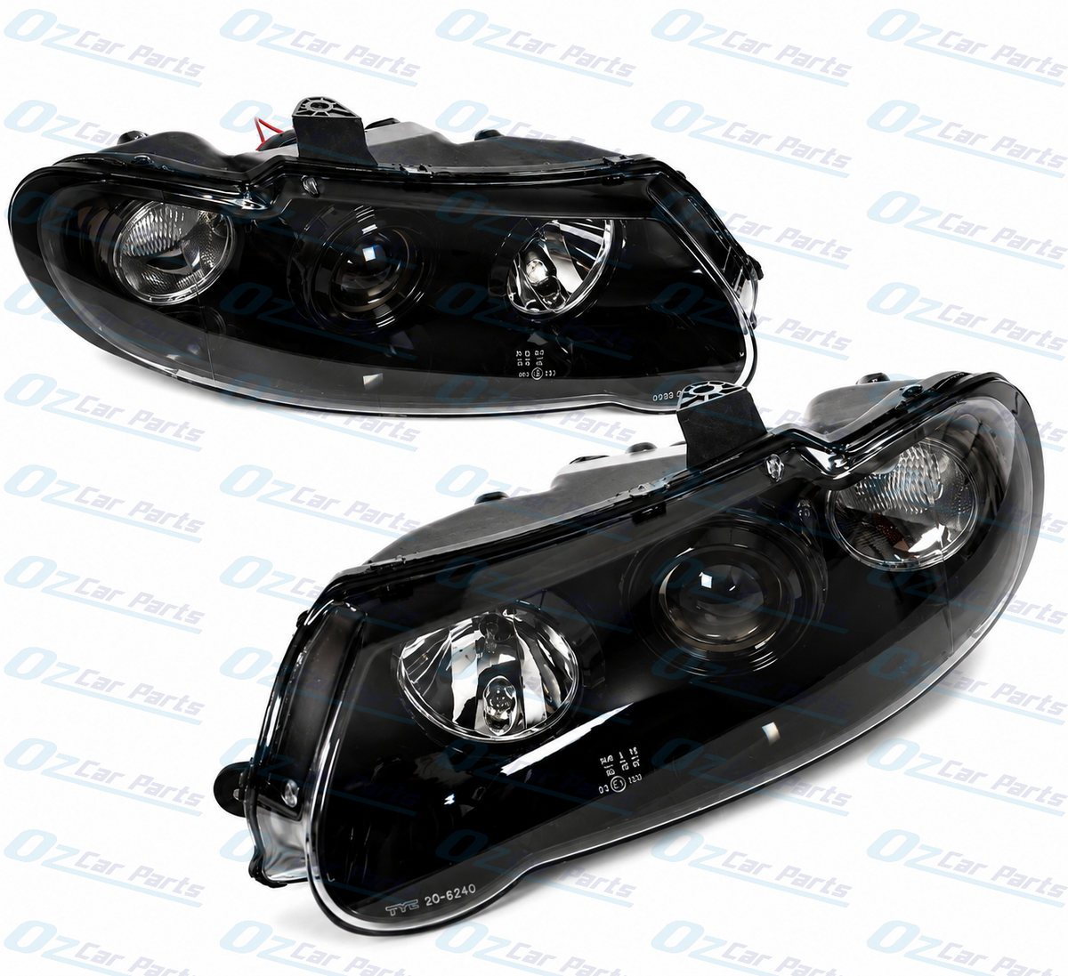 Headlight Pair Black Altezza Projector for Holden Commodore VX VU