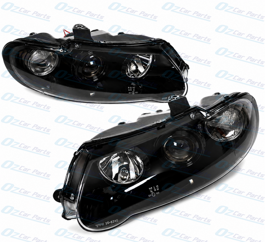 Headlight Pair Black Altezza Projector for Holden Commodore VX VU