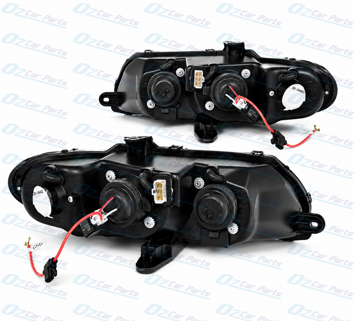 Headlight Pair Black Altezza Projector for Holden Commodore VX VU