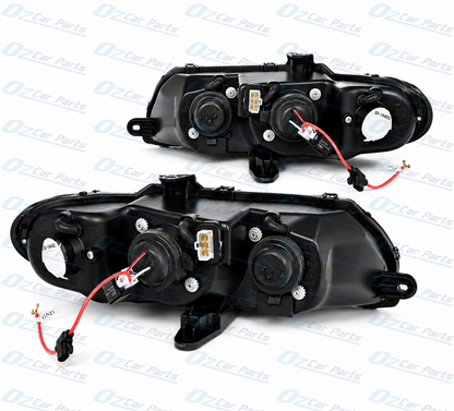 Headlight Pair Black Altezza Projector for Holden Commodore VX VU