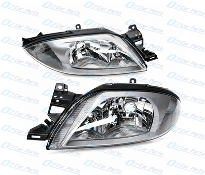 Headlight Pair Grey for Ford Falcon AU 1 2 3