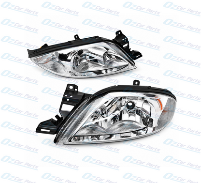 Headlight Pair Chrome for Ford Falcon Futura Fairmont AU Series 1 2 3