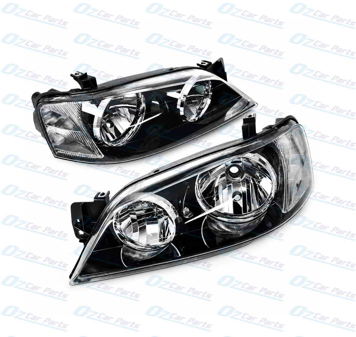 Headlight Pair Black for Ford Falcon Fairmont BA BF XT