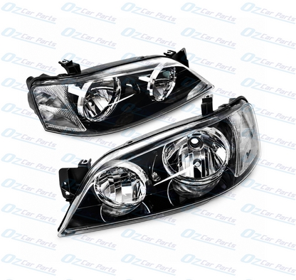 Headlight Pair Black for Ford Falcon Fairmont BA BF XT