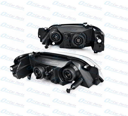 Headlight Pair Black for Ford Falcon Fairmont BA BF XT