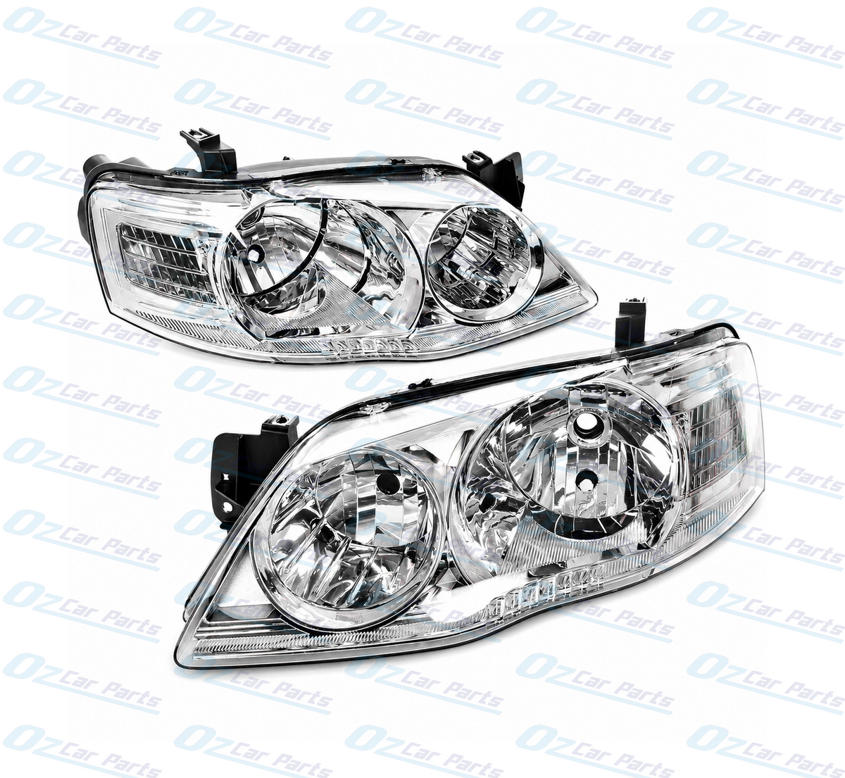Headlight Pair Chrome for Ford Falcon BF Series 2 / Series 3 Wagon XT
