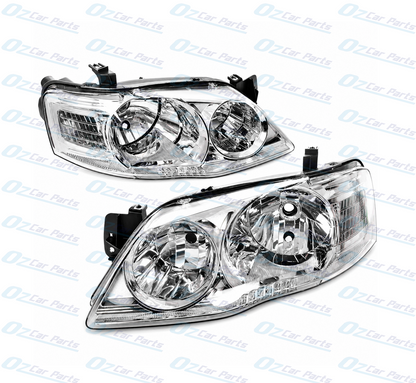 Headlight Pair Chrome for Ford Falcon BF Series 2 / Series 3 Wagon XT