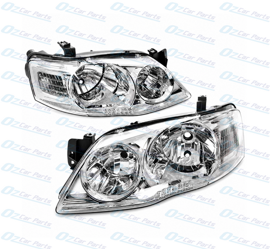 Headlight Pair Chrome for Ford Falcon BF Series 2 / Series 3 Wagon XT
