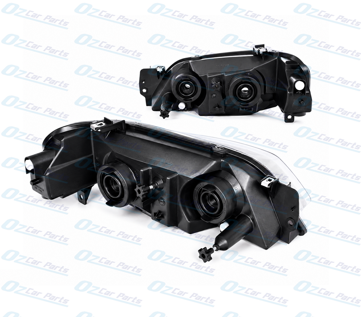 Headlight Pair Black for Ford Falcon BF Series 2 / Series 3 Wagon XT