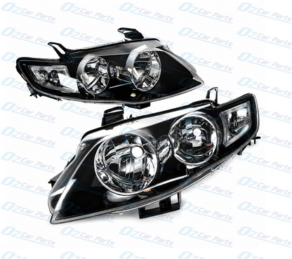 Headlight Pair Black for Ford Falcon FG XT Sedan Ute