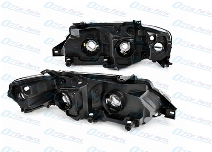 Headlight Pair Black for Ford Falcon FG XT Sedan Ute
