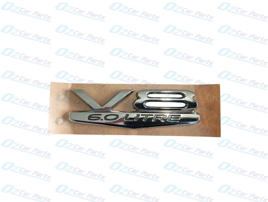 V8 6.0 Litre Guard Badge Chrome Genuine for Holden Commodore VE VZ WM