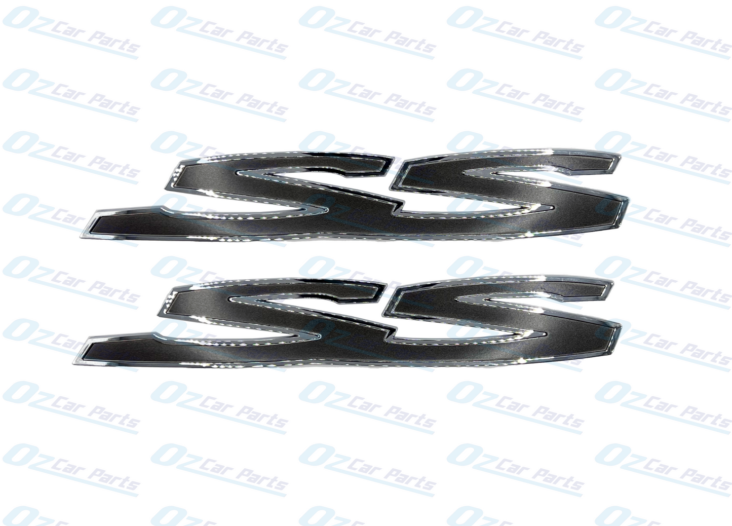 Grey Chrome Side SS Badge Emblem Pair for Holden Commodore VE VF SS Sedan Wagon Ute