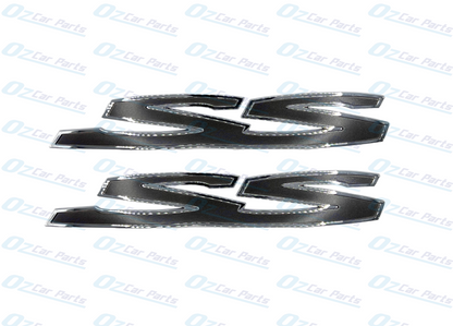 Grey Chrome Side SS Badge Emblem Pair for Holden Commodore VE VF SS Sedan Wagon Ute