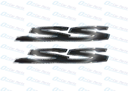 Grey Chrome Side SS Badge Emblem Pair for Holden Commodore VE VF SS Sedan Wagon Ute