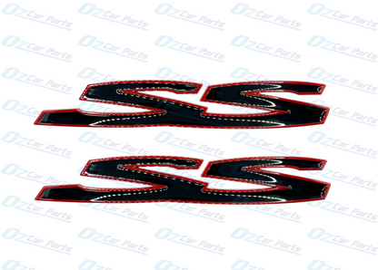 Red Gloss Black SS Badge Emblem Pair for Holden Commodore VE VF SS Sedan Wagon Ute