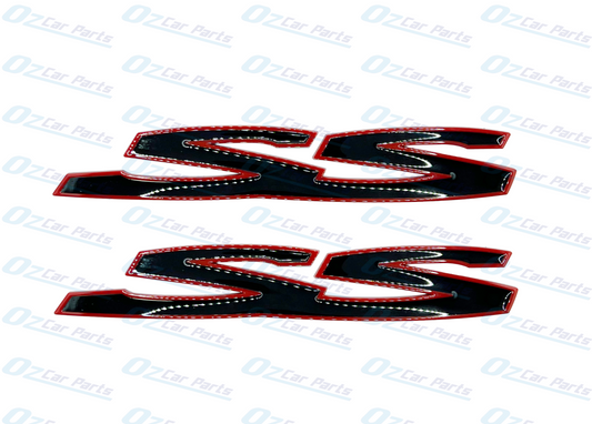 Red Gloss Black SS Badge Emblem Pair for Holden Commodore VE VF SS Sedan Wagon Ute