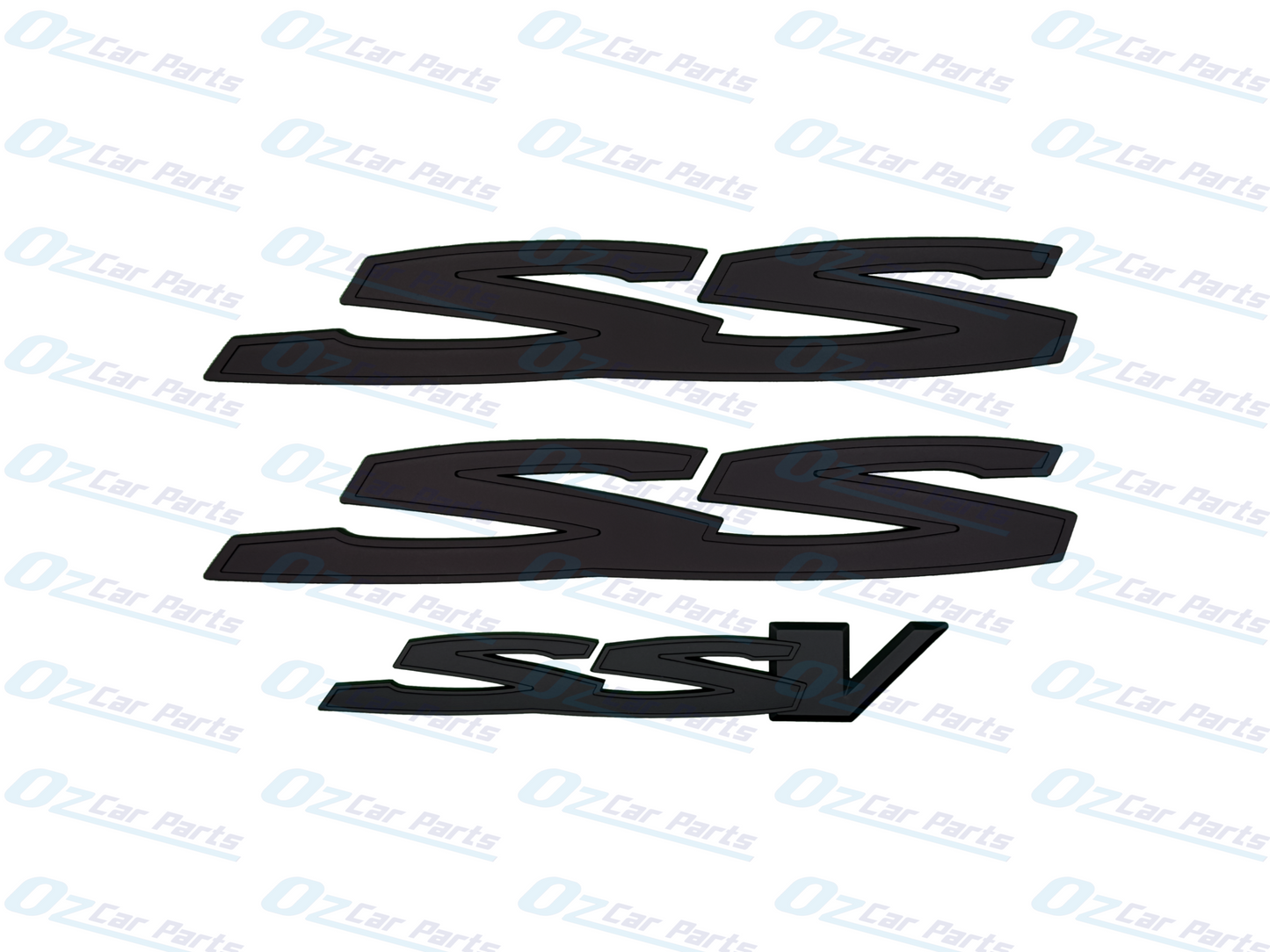 Matte Black Side Rear SS SSV Badge Emblem Set of 3 for Holden Commodore VE VF SS