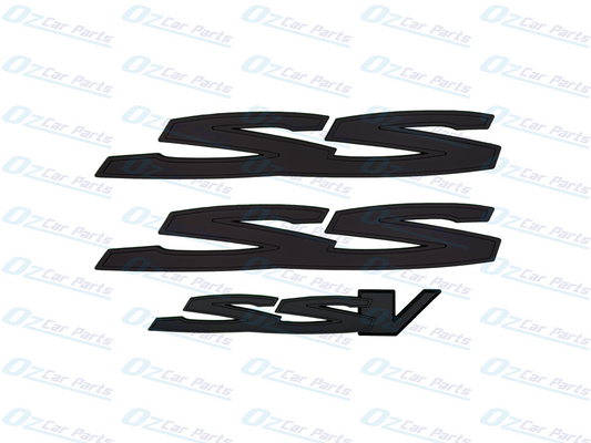 Matte Black Side Rear SS SSV Badge Emblem Set of 3 for Holden Commodore VE VF SS