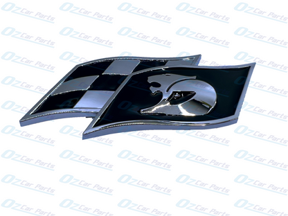 Chrome Black HSV Racing Flag Badge Emblem for Holden Commodore V8 SV6 SS SV8 GTS R8 Maloo