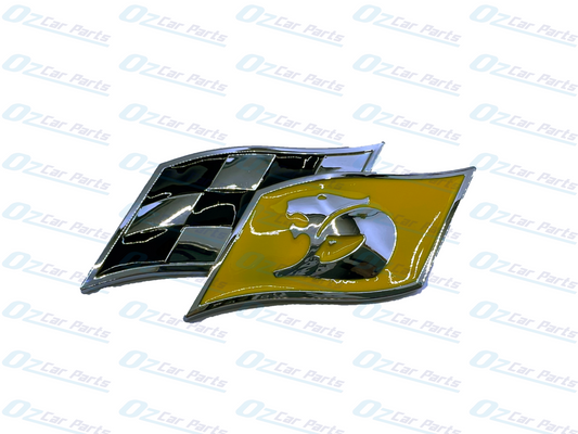Yellow HSV Racing Flag Badge Emblem for Holden Commodore V8 SV6 SS SV8 GTS R8 Maloo