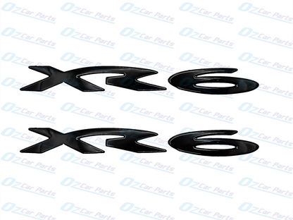 XR6 Badge Gloss Black Pair Set For Ford Falcon BA BF FG Rear Boot Side Skirt X2