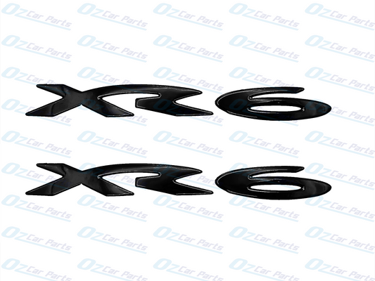 XR6 Badge Gloss Black Pair Set For Ford Falcon BA BF FG Rear Boot Side Skirt X2