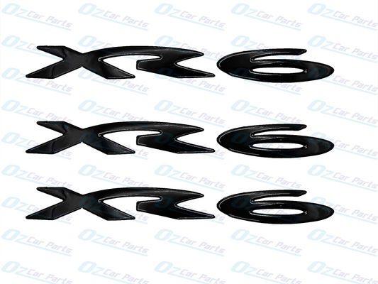 XR6 Badge Gloss Black Full Set For Ford Falcon BA BF FG Rear Boot Side Skirt X3