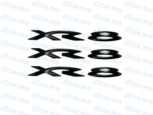 XR8 Badge Gloss Black Full Set For Ford Falcon BA BF FG - Emblem X3